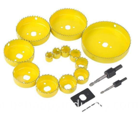 Conjunto de kit de serra de aço carbono com broca piloto para madeira, alumínio